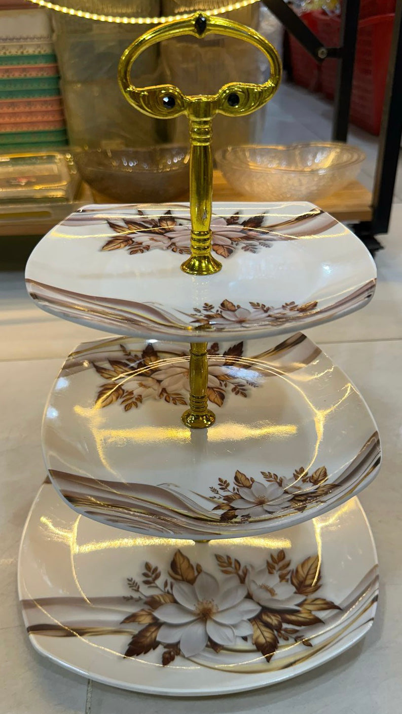 3 Tier Melamine Platter, Creative Colorful Glass Plate, Light Luxury Snack Serving Tray, Home Dining Room Table Tray, Party Snacks Serving Tray 3 Tier Melamine Platter, Creative Colorful Glass Plate, Light Luxury Snack Serving Tray, Home Dining Room Table Tray, Party Snacks Serving Tray